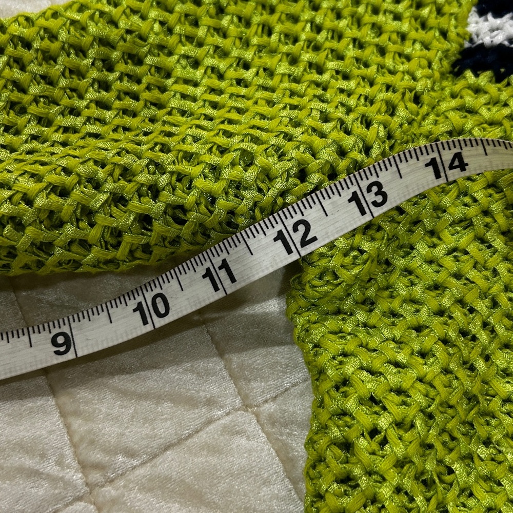 H P Vtg Ruby Rd Petite Sweater With Fringe Lime/N… - image 7